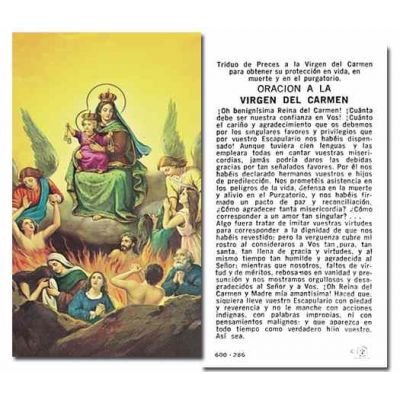 Mount Carmel Holy Card w/Gold Edges 100 Pack -  - 600-286
