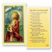 25pk - My Gifts to the Christ Child Laminated Holy Card  Pk 25