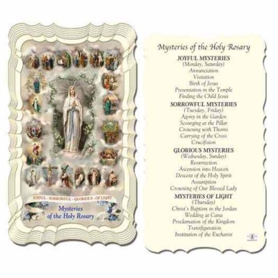Mysteries Of The Holy Rosary 2 x 4 inch Holy Card - (Pack of 50) - 846218006133 - G50-212