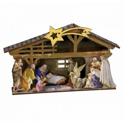 Nativity Diorama Holy Family and Angels in Stable -  - 8393