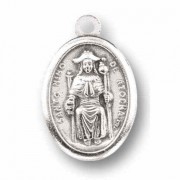 25pk - 1" Oval Oxidized Atocha Nino Pray for Us Medal  sold in inc of 25