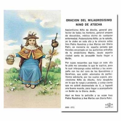 Nino De Atocha 2 x 4 inch Holy Card - (Pack of 100) - 846218007086 - 600-271