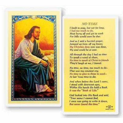 No Time 2 x 4 inch Holy Card (50 Pack) - 846218014992 - E24-772