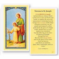 25pk - Novena to Saint Joseph Laminated Holy Card  Pk 25
