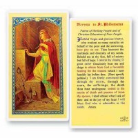 25pk - Novena to St. Philomena Laminated Holy Card  Pk 25