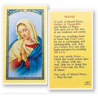 25pk - Our Lady of Mental Peace with Blessed Virgin Mary Laminated Holy Card  Pk 25