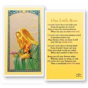 25pk - One Little Rose with Madonna and a Rose Laminated Holy Card  Pk 25