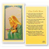 25pk - One Little Rose with Madonna and a Rose Laminated Holy Card  Pk 25