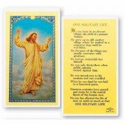 25pk - One Solitary Life with Risen Christ Laminated Holy Card  Pk 25