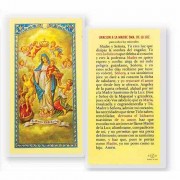 25pk - Our Lady a La Madre SMA De Luz Laminated Holy Card Pk 25