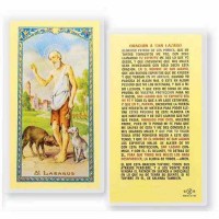 25pk - Oracion A San Lazaro Laminated Holy Card Pk 25
