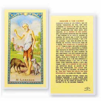 Oracion A San Lazaro 2 x 4 inch Holy Card (50 Pack) - 846218017092 - S24-477