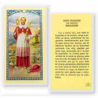 25pk - Oracion A San Ramon Nonato Laminated Holy Card Pk 25