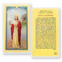 25pk - Oracion A Santa Barbara Virgen Laminated Holy Card Pk 25