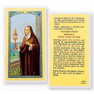 Oracion A Santa Clara De Asis 2 x 4 inch Holy Card (50 Pack) - 846218016934 - S24-426