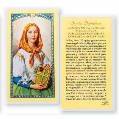 Oracion A Santa Dymphna 2 x 4 inch Holy Card (50 Pack) - 846218017191 - S24-434