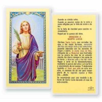 25pk - Oracion A Santa Lucia Laminated Holy Card Pk 25