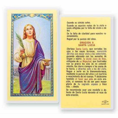 Oracion A Santa Lucia 2 x 4 inch Holy Card (50 Pack) - 846218016989 - S24-478