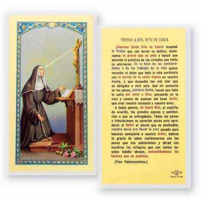 Oracion A Santa Rita De Casia 2 x 4 inch Holy Card (50 Pack) - 846218016996 - S24-532