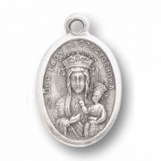 Our Lady Of Czestochowa/Sacred Heart Silver Oxidized Medal (25 Pack)