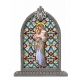Our Lady Of Divine Innocence Italian Art Glass In Arched Frame -  - SG830-298