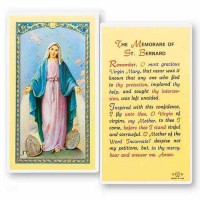 25pk - Our Lady of Grace Memorare Saint Bernard Laminated Holy Card  Pk 25