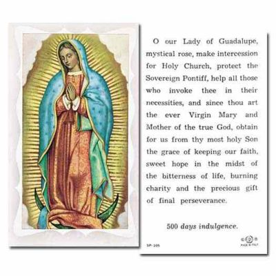 Our Lady Of Guadalupe - 2 x 4 inch Holy Card - (Pack of 100) - 846218001442 - 5P-105