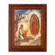 Our Lady Of Guadalupe W/juan Diego In A Fine Antiqued Mahogany Frame -  - 161-219