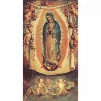 100pk - Our Lady Of Guadalupe With Angels 2 x 4 inch Prayer-Card - (Pack of 100)
