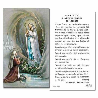 Our Lady Of Lourdes 2 x 4 inch Holy Cards - (Pack of 100) - 846218008588 - 600-508