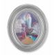 Our Lady of Lourdes Gold Stamped Print In Oval Silver Leaf Frame - 2Pk -  - 451S-252