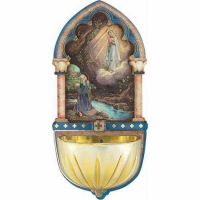 Our Lady Of Lourdes Multi-dimensional Holy Water Font - (Pack Of 2)