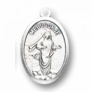 Our Lady of Medugorje Silver Oxidized Medal (25 Pack)