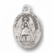 Our Lady Of Montserrat/Sacred Heart Silver Oxidized Medal (25 Pack)