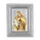 Our Lady of Mount Carmel Gold Stamped Print In Silver Frame 2Pk -  - 450S-257