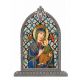 Our Lady Of Perpetual Help Textured Italian Art Glass In Arched Frame -  - SG830-208