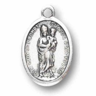 Our Lady of Prompt Succor Silver Oxidized Medal (25 Pack) - 846218077096 - 1086-290