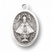 Our Lady Of San Juan Lagos/ Sacred Heart Oxidized Medal (25 Pack)