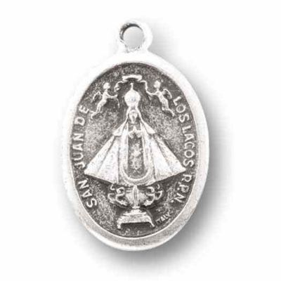 Our Lady Of San Juan Lagos/ Sacred Heart Oxidized Medal (25 Pack) - 846218077027 - 1086-263