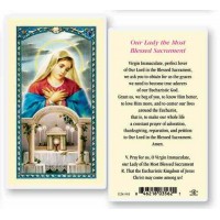 25pk - Our Lady of the Blessed Sacrament Laminated Holy Card  Pk 25