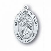 Our Lady Untier Of Knots Silver Oxidized Medal (25 Pack)