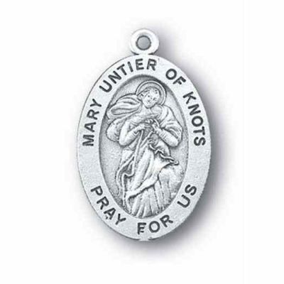 Our Lady Untier Of Knots Silver Oxidized Medal (25 Pack) - 846218077911 - 1086-906
