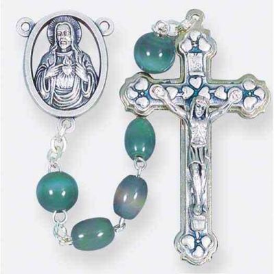 Oval Bead Light Grey Handcrafted Rosary - 846218011427 - 01688
