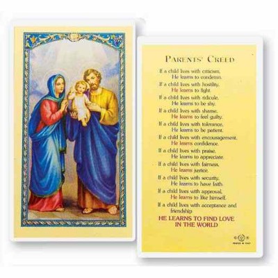 Parents Creed 2 x 4 inch Holy Card (50 Pack) - 846218015258 - E24-743