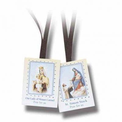Plain Scapular w/Brown Cords (24 Pack) - 846218080263 - 1520-05