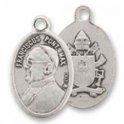 25pk - 1" Oval Oxidized Pope Francis Medal  sold in inc of 25