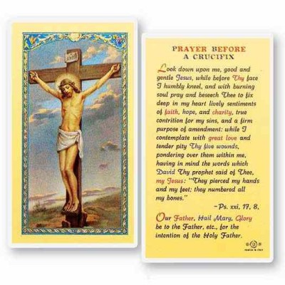 Prayer Before A Crucifix 2 x 4 inch Holy Cards (50 Pack) - 846218013599 - E24-145