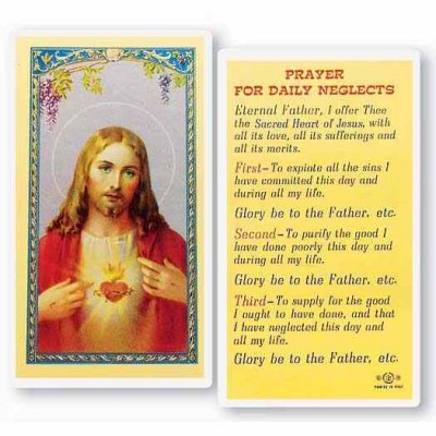 Prayer For Daily Neglects 2 x 4 inch Holy Card (50 Pack) - 846218013537 - E24-106