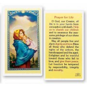 25pk - Prayer for Life with Madonna of the Street Laminated Holy Card  Pk 25