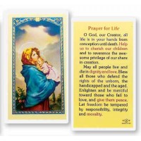 25pk - Prayer for Life with Madonna of the Street Laminated Holy Card  Pk 25